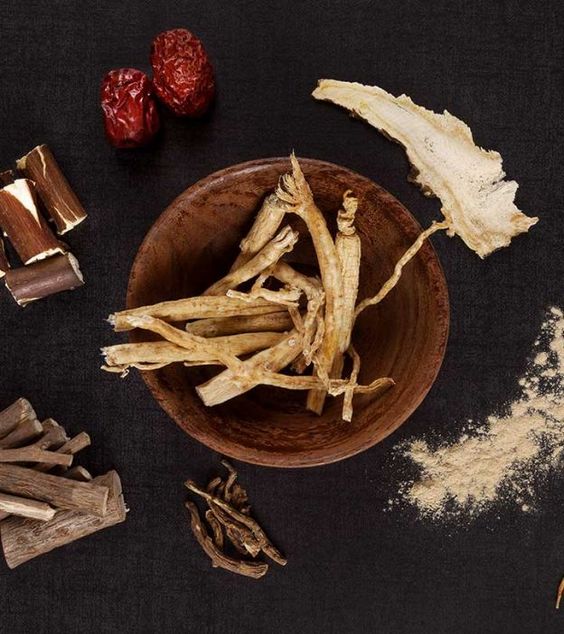 Woodroot Tonic ingredients laid out. 